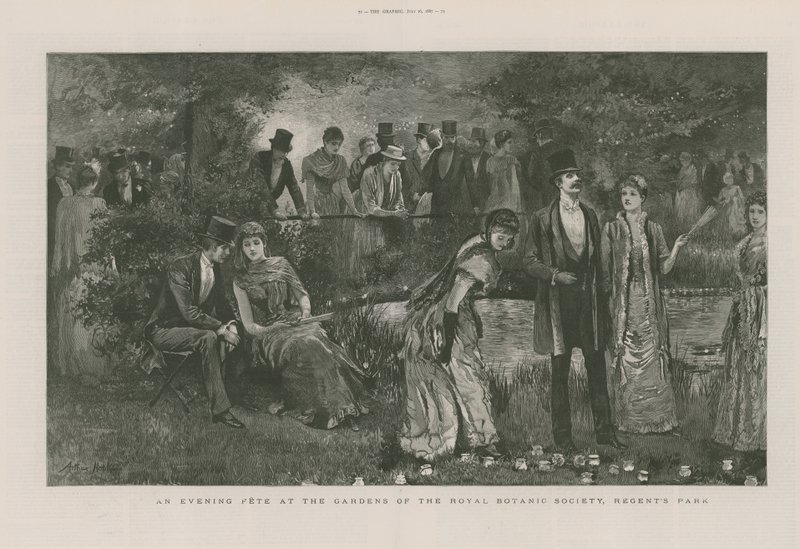 Fête du soir aux jardins de la Société royale de botanique - English School