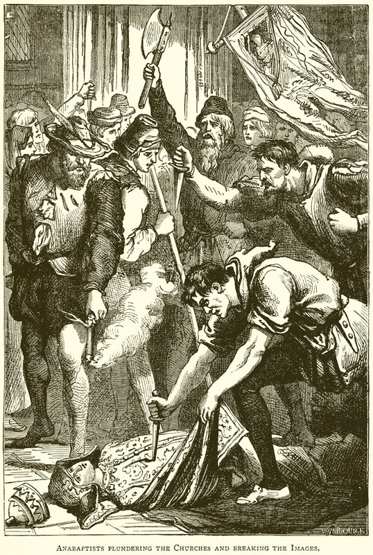 Les Anabaptistes pillant les Églises et brisant les Images - English School