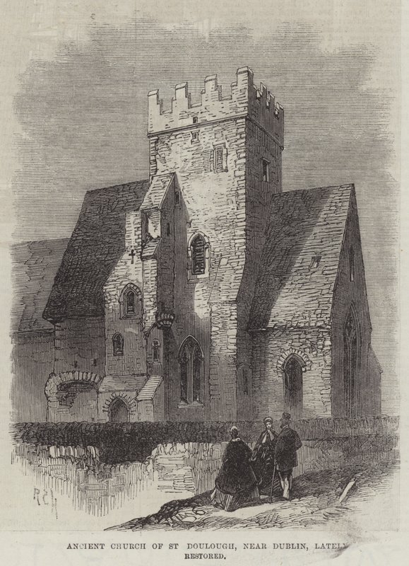 Ancienne église de Saint Doulough, près de Dublin, récemment restaurée - English School