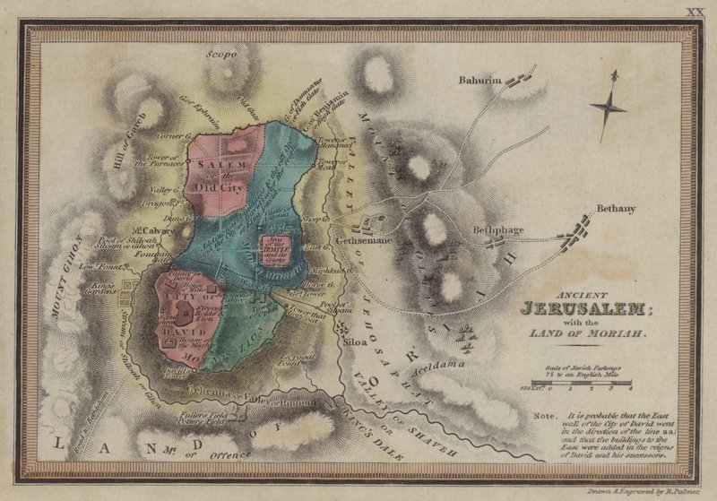 Jérusalem antique avec le pays de Moriah - English School