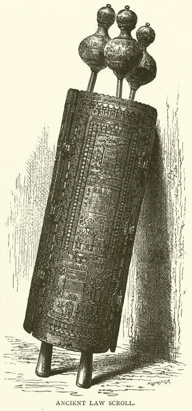 Ancien rouleau de loi (gravure) - English School