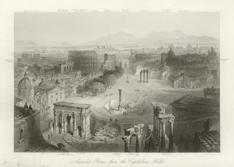 Rome antique depuis les collines du Capitole - English School