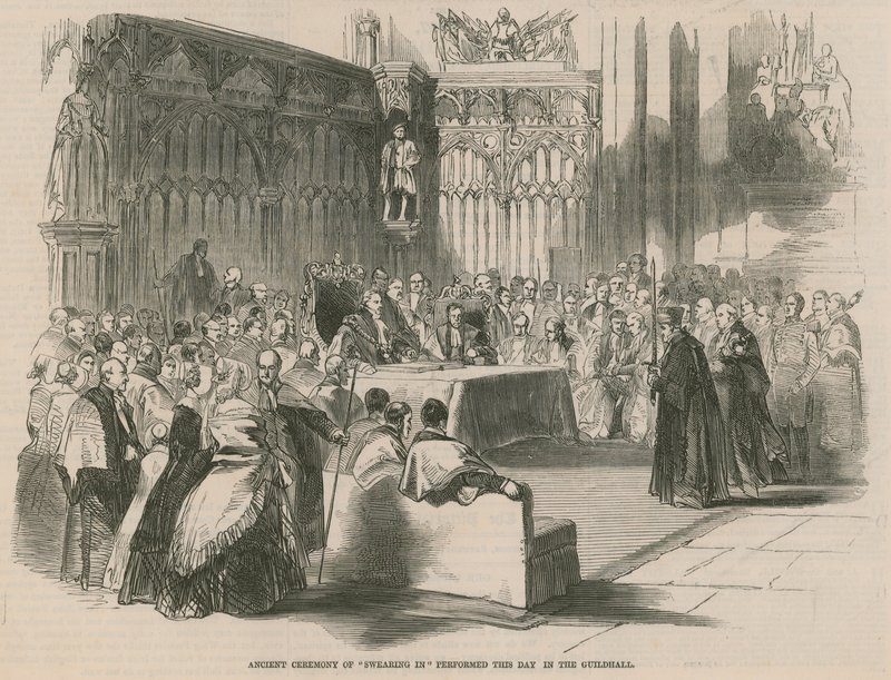 Ancienne cérémonie de prestation de serment effectuée dans le Guildhall - English School