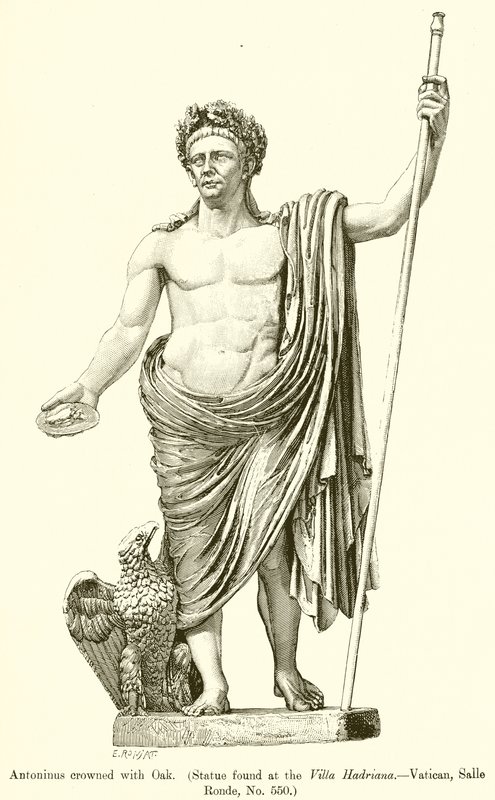 Antonin couronné de chêne (Statue trouvée à la Villa Hadriana.--Vatican, Salle Ronde, No. 550) - English School