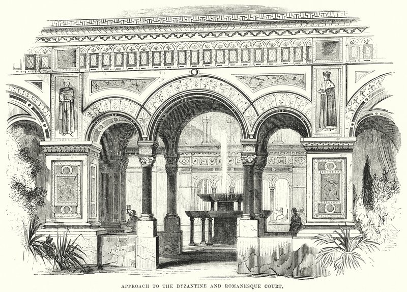 Approche de la cour byzantine et romane (gravure) - English School