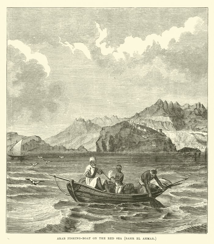 Bateau de pêche arabe sur la mer Rouge, Bahr el Ahmar - English School