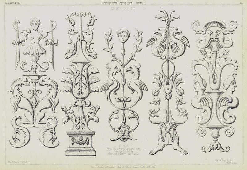 Pilastres arabesques du tombeau du Pape Jules II par Michel-Ange dans l