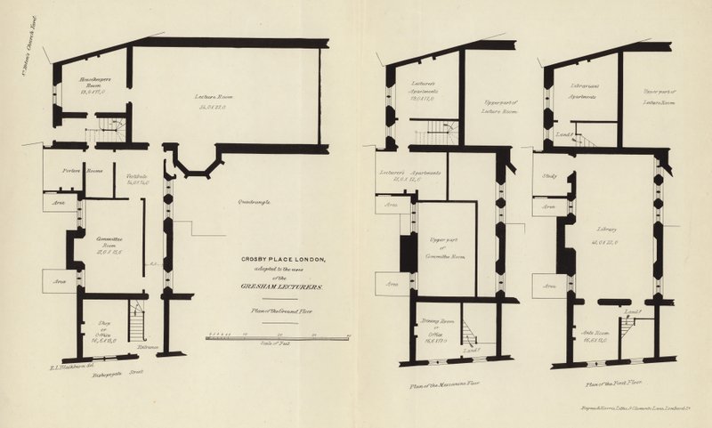 Plans architecturaux de Crosby Place - English School