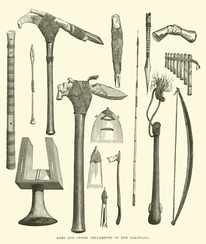 Armes et autres outils des Tahitiens - English School