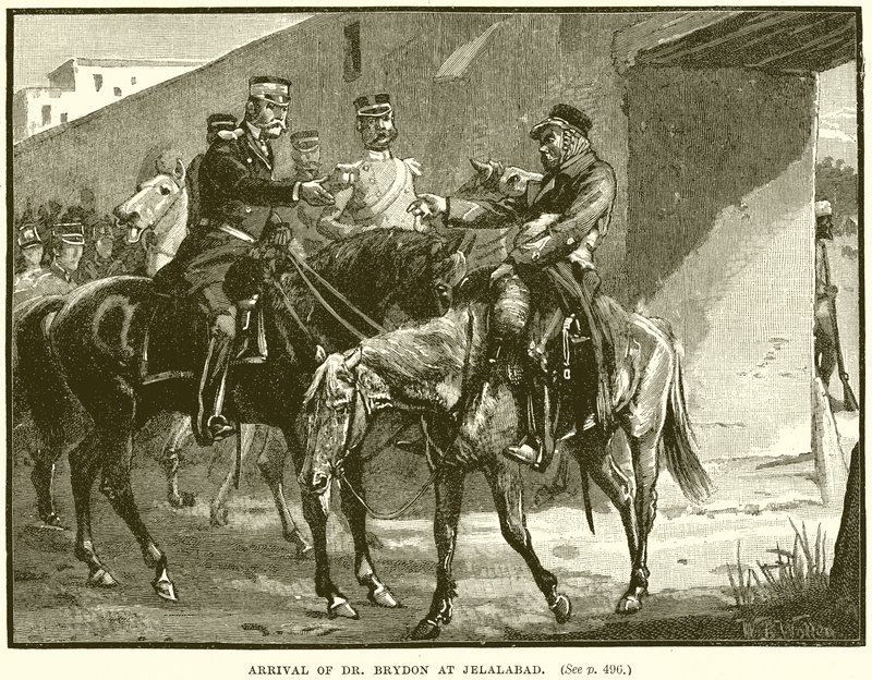Arrivée du Dr. Brydon à Jalalabad - English School