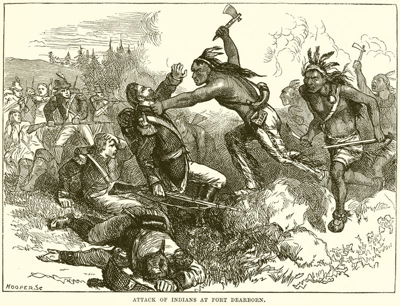 Attaque des Indiens au Fort Dearborn - English School