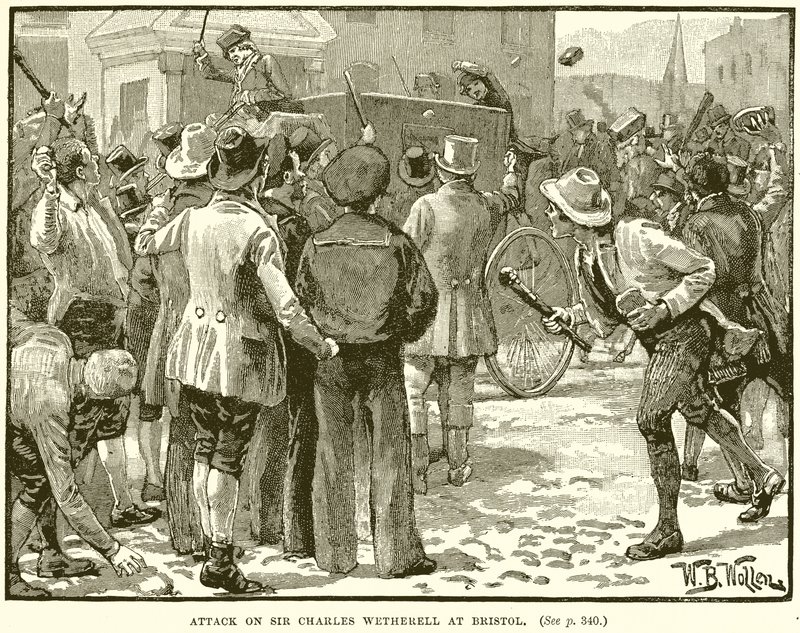 Attaque contre Sir Charles Wetherell à Bristol - English School
