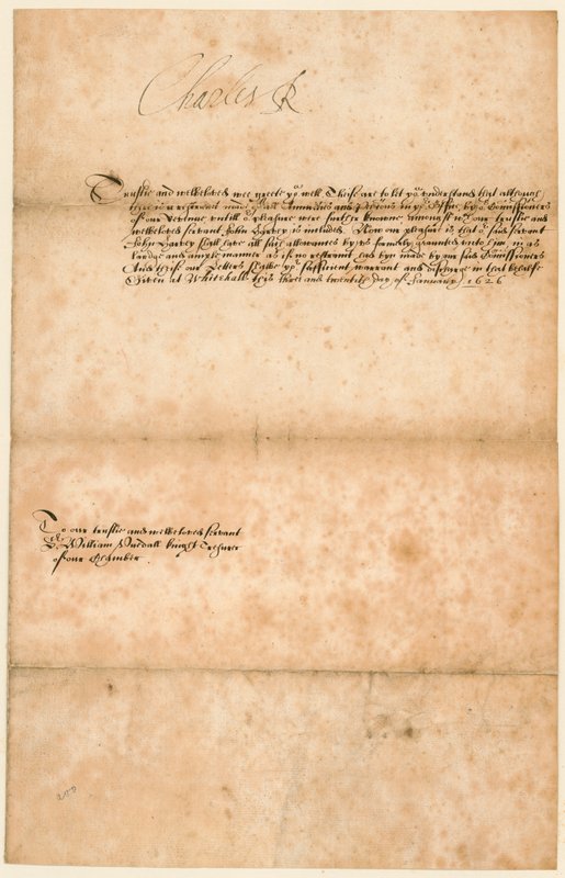 Autographe du roi Charles Ier - English School