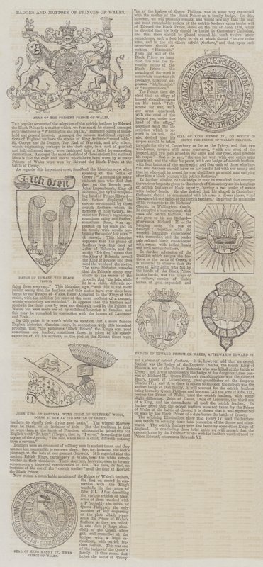 Insignes et devises des princes de Galles - English School