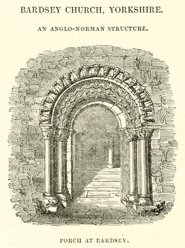 Église de Bardsey, Yorkshire, une structure anglo-normande, porche à Bardsey - English School