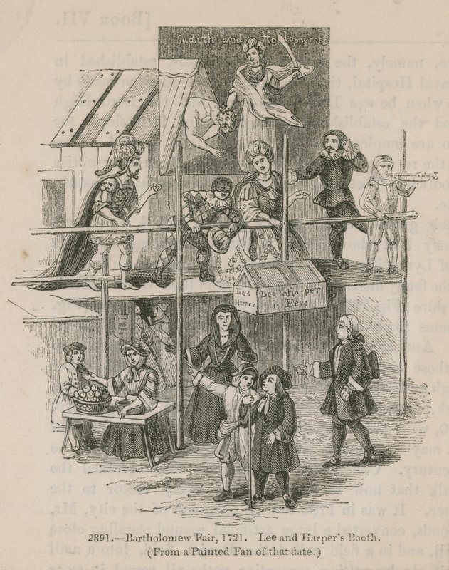 Foire de Bartholomew, 1721; Stand de Lee et Harper - English School