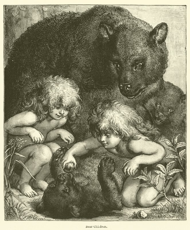 Enfants ours (gravure) - English School