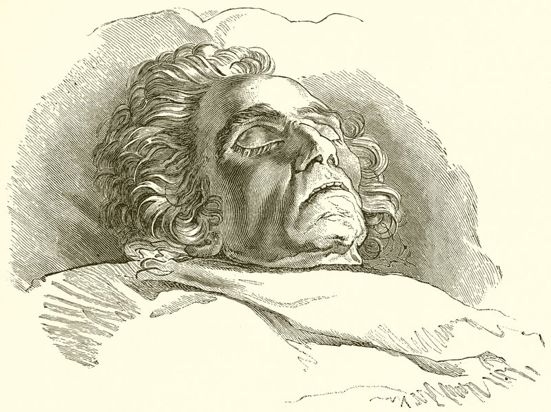 Beethoven sur son lit de mort - English School