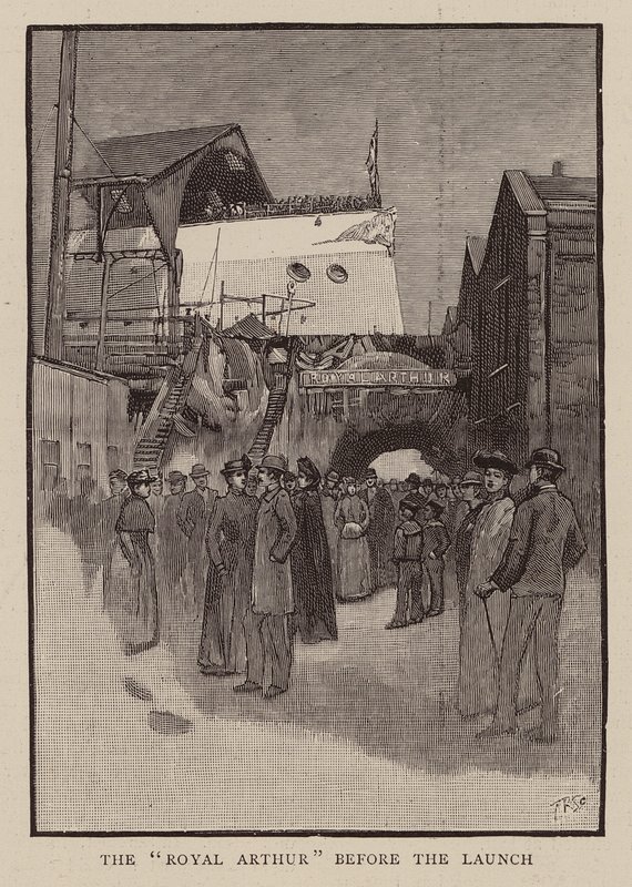 Avant le lancement du HMS Royal Arthur - English School