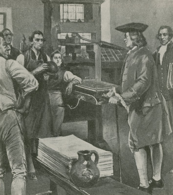 Benjamin Franklin rendant visite à l