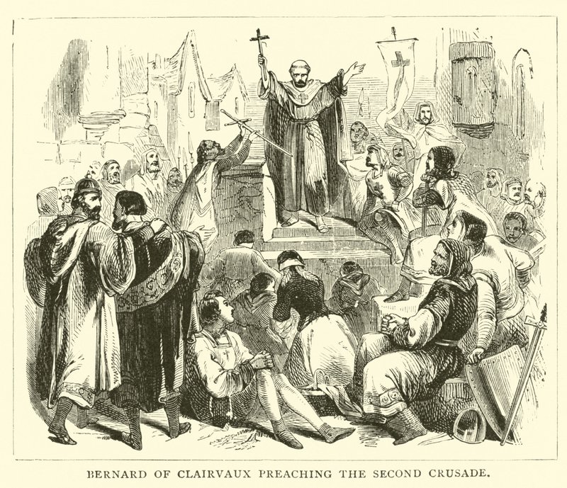 Bernard de Clairvaux prêchant la deuxième croisade - English School