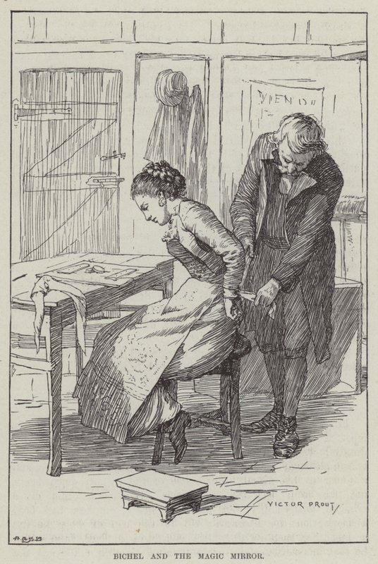 Bichel et le miroir magique (gravure) - English School