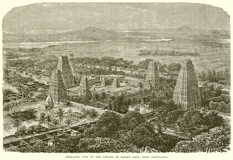 Vue aérienne de la pagode du Nid d