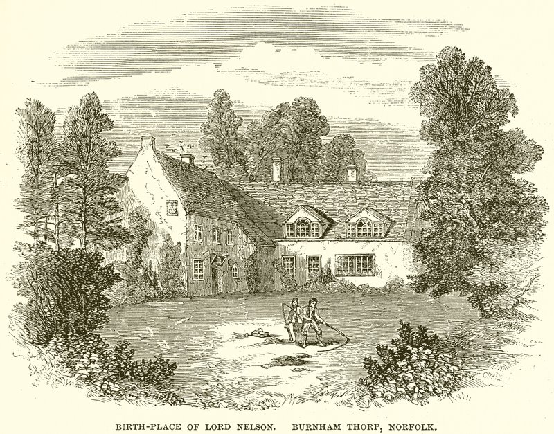 Lieu de naissance de Lord Nelson. Burnham Thorp, Norfolk - English School