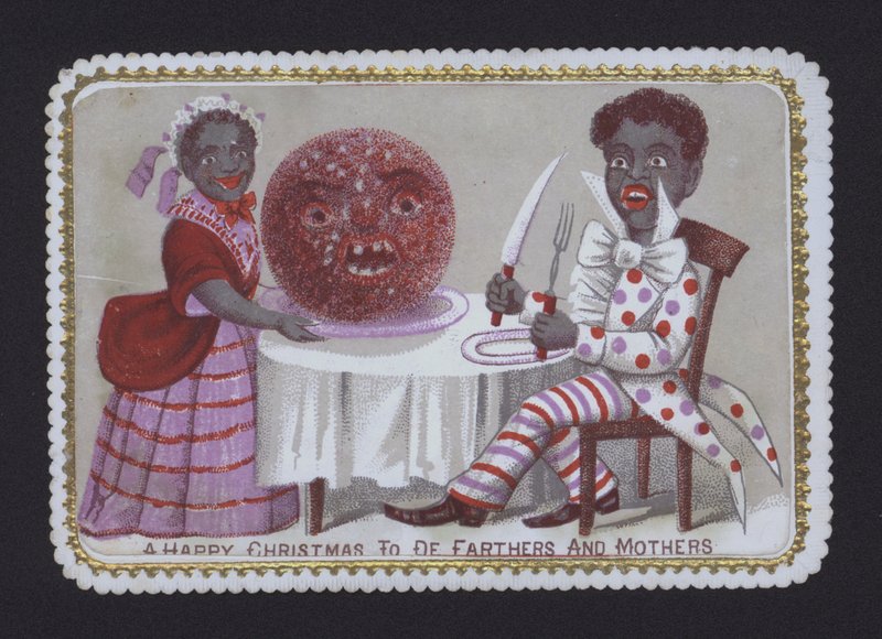 Couple noir souhaitant « Joyeux Noël aux pères et mères » - English School