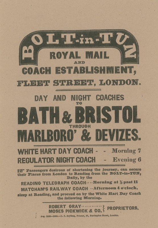 Établissement de la poste royale et des diligences de Bolt-in-Tun - English School