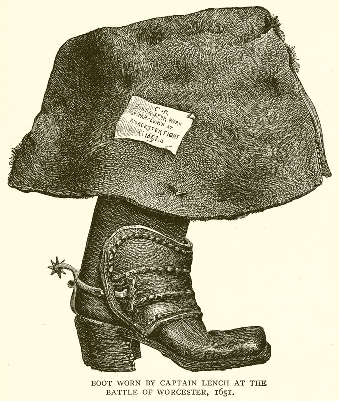Botte portée par le capitaine Lench à la bataille de Worcester, 1651 - English School