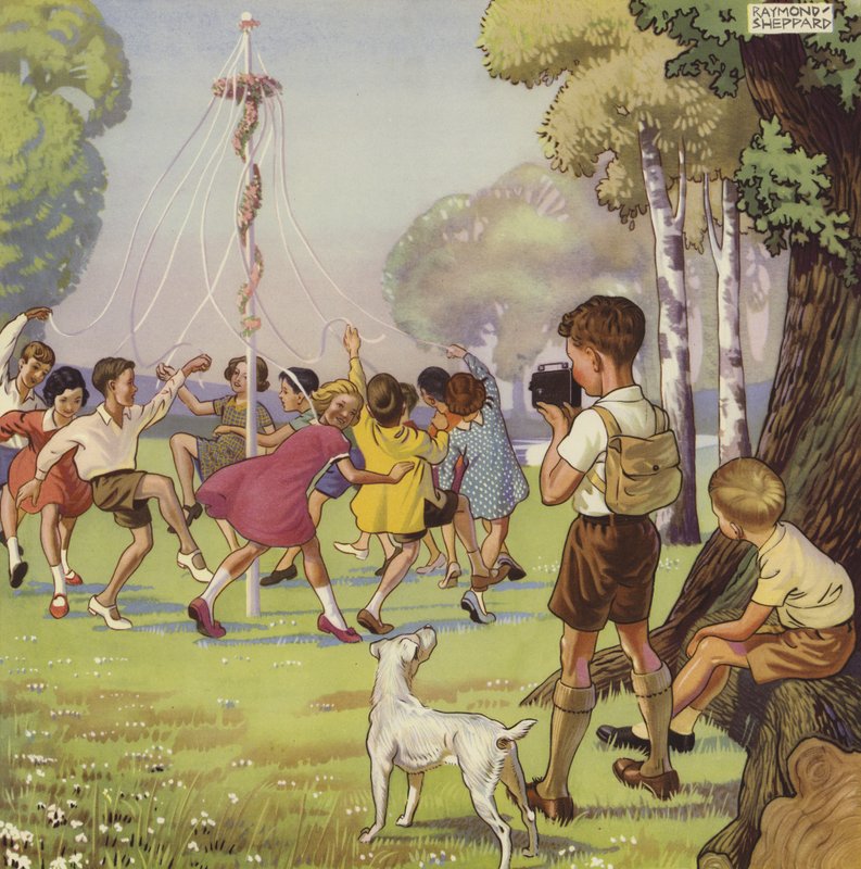 Garçon filmant des enfants dansant autour d