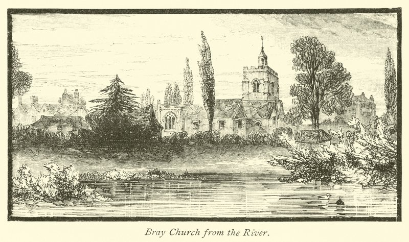 Église de Bray depuis la rivière - English School