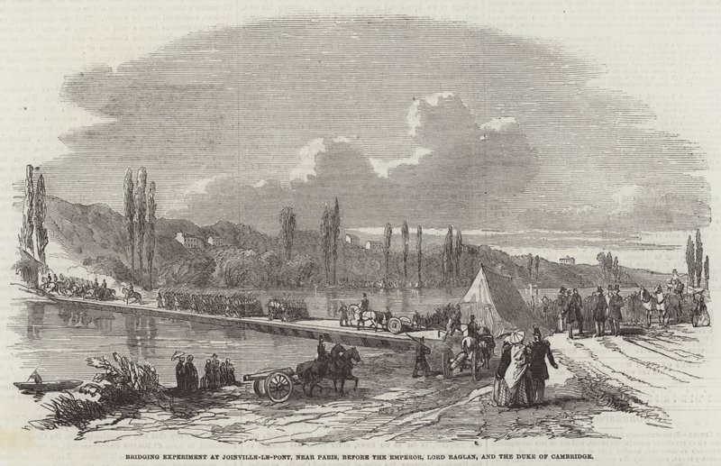 Expérience de pontage à Joinville-le-Pont, près de Paris, devant l