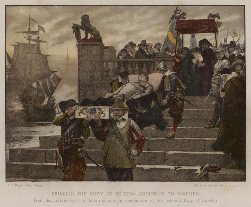 Apporter le corps de Gustave-Adolphe en Suède, 1632 - English School