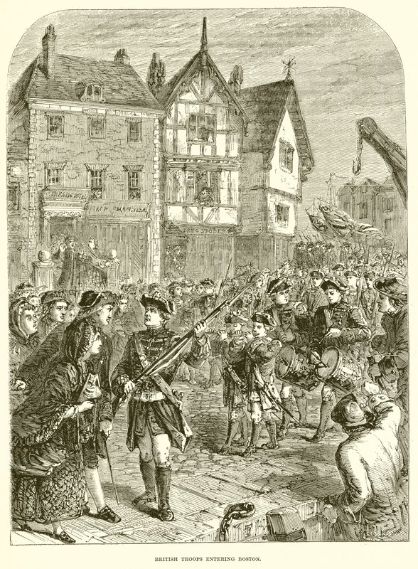 Troupes britanniques entrant à Boston - English School