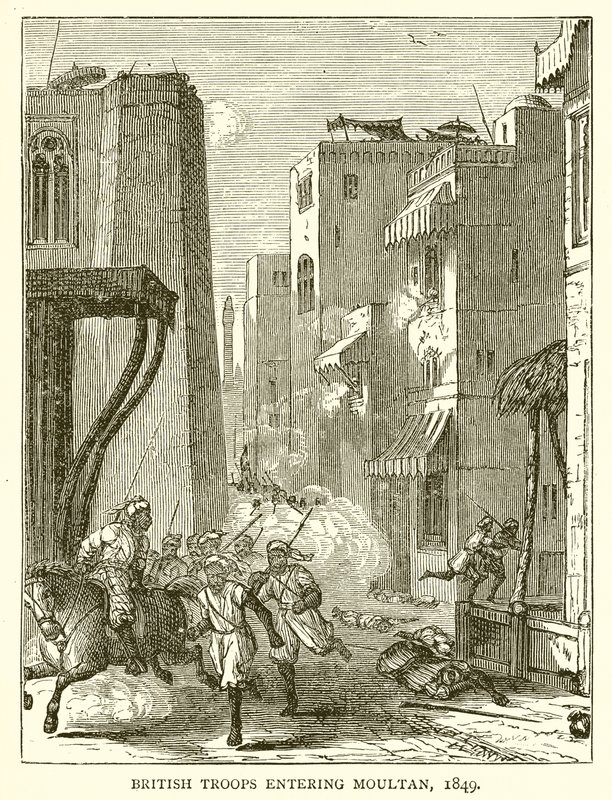 Troupes britanniques entrant à Moultan, 1849 - English School