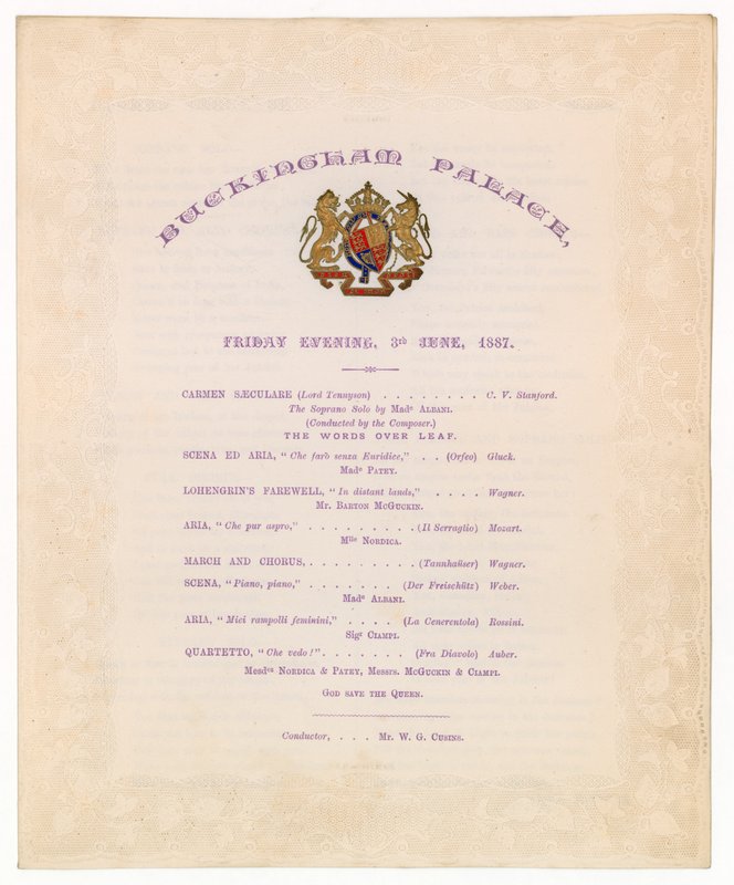 Concert au palais de Buckingham, 3 juin 1887 - English School