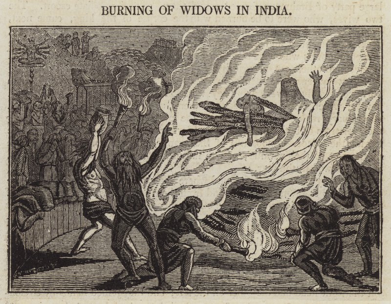 Brûlage des veuves en Inde - English School