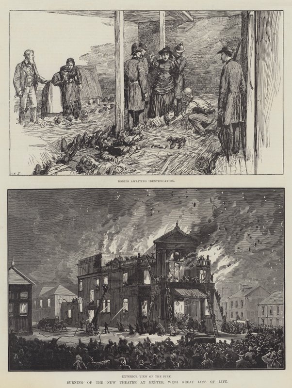 Incendie du Nouveau Théâtre à Exeter, avec de Grandes Pertes Humaines - English School