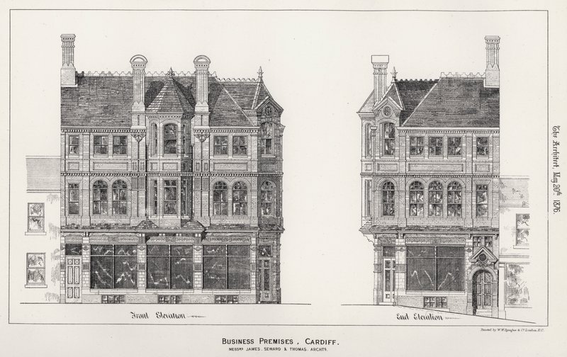Locaux commerciaux, Cardiff (gravure) - English School