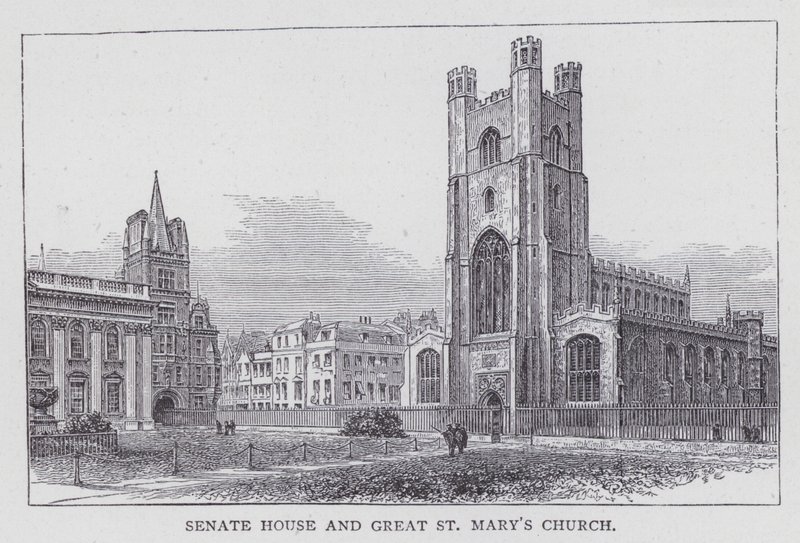 Cambridge, Senate House et église Great St Mary (gravure) - English School
