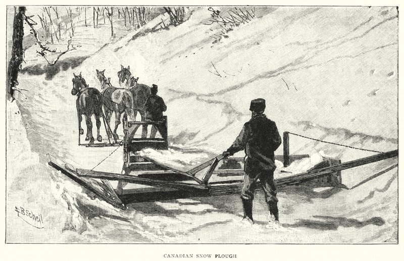 Chasse-neige canadien (gravure) - English School