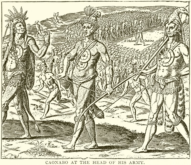 Caonabo à la tête de son armée - English School