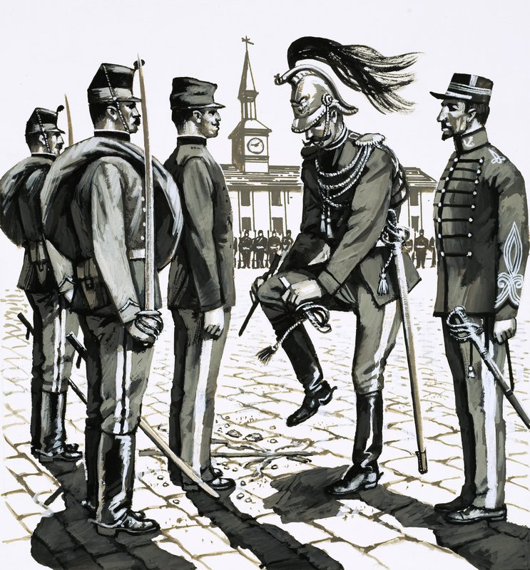 Le capitaine Dreyfus est marqué comme traître et envoyé à l