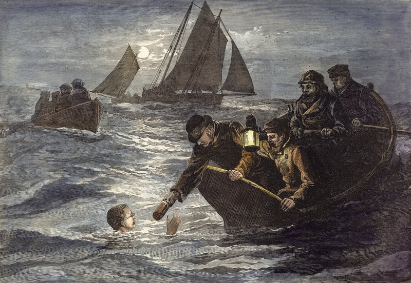 La tentative du capitaine Webb de traverser la Manche, café chaud au clair de lune - English School