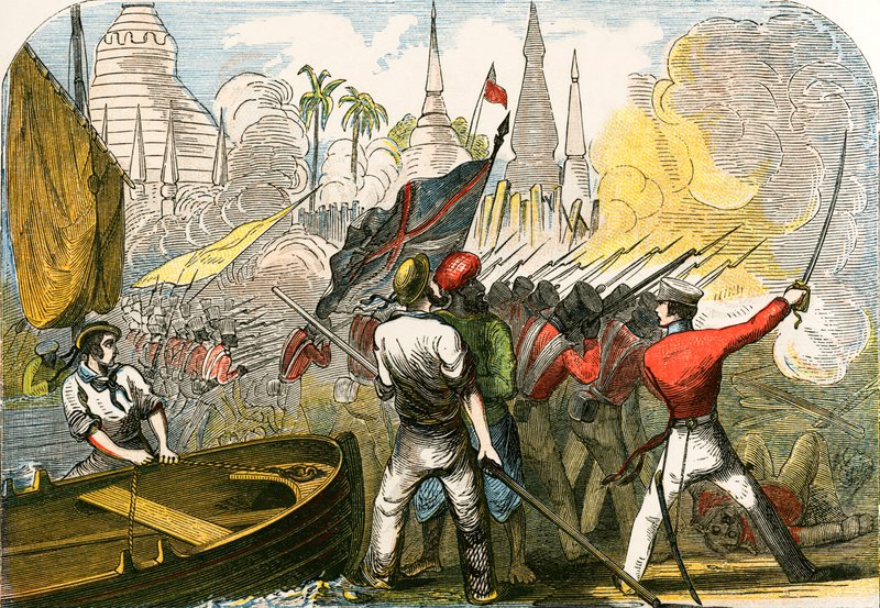 Capture de Rangoon, empire birman - English School