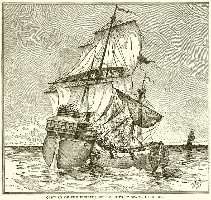 Capture des navires de ravitaillement anglais par des croiseurs espagnols - English School