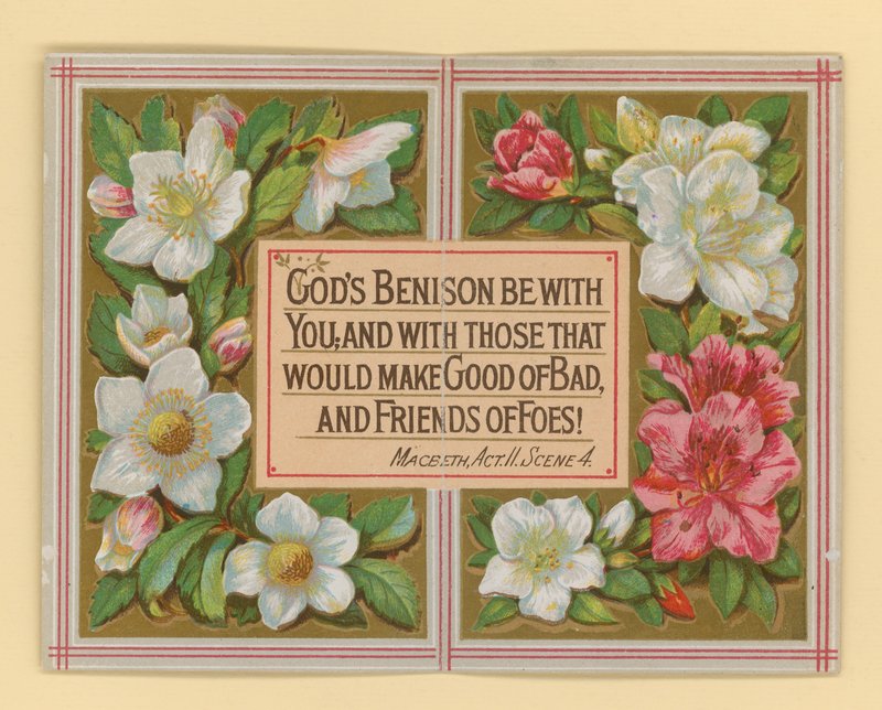Carte, avec citation de Macbeth de Shakespeare - English School