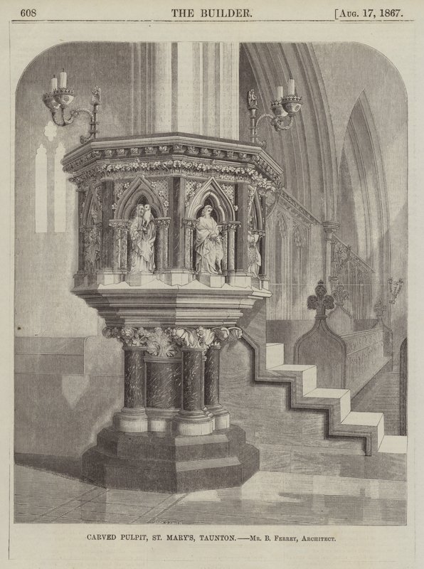 Chaire sculptée, St Mary